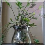 D83. Mercury glass vase. 10”h - $28